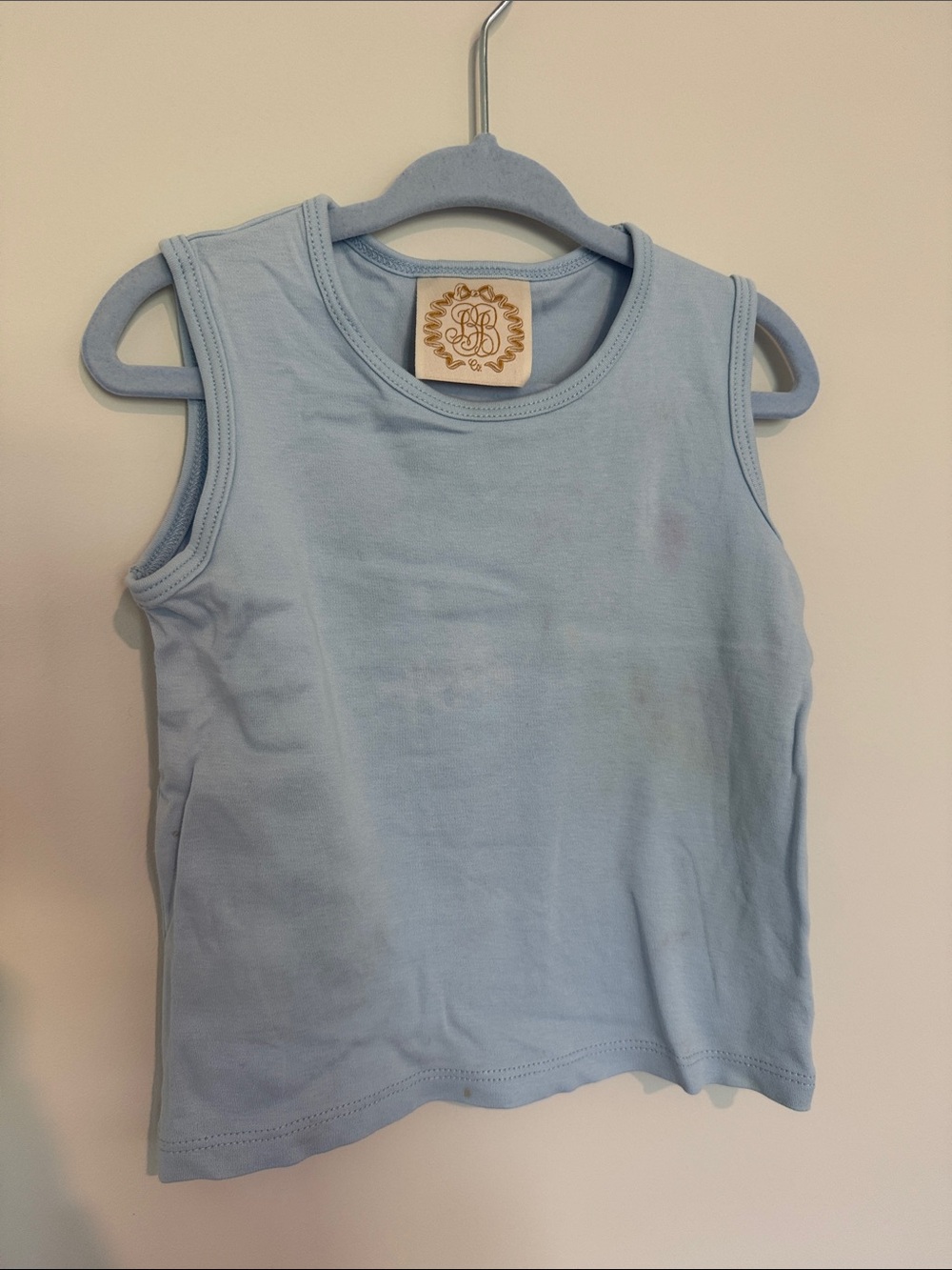 TBBC Classic Light Blue Kids Tank Top, size 2T